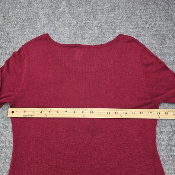 Soft Surroundings Sweater Tunic Womens Medium Burgundy Zip Hemp Tencel Cashmere - Picture 6 of 16